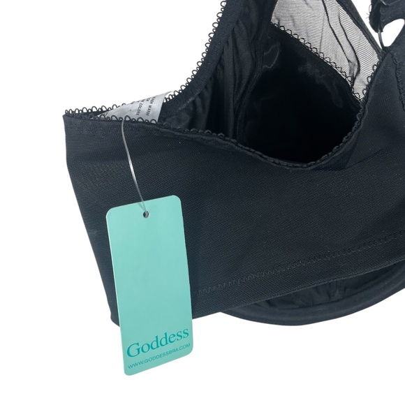 Goddess Black Sheer Bra, Kiera, Size 46DD - NWT - Picture 5 of 8